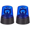 Image de Relaxdays Lumière LED lot de 2 pour fêtes et enfants gyrophare réflecteur rotatif à piles jeu de lumière bleu