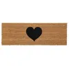 Image de Relaxdays Tapis en coco motif coeur 75x25 cm pour intérieur & extérieur dessous antidérapant nature - noir