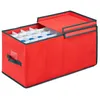Image de Boîte de rangement pour boules de Noël - RELAXDAYS - Modèle L - 30x30x60 cm - Rouge/Vert - Séparateurs ajustables