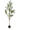 Image de Relaxdays Olivier artificiel arbre décoratif détails réalistes H x D : 180 x 70 cm vert et marron