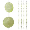 Image de Relaxdays Guirlande de nacre lot de 4 fenêtre balcon porte rideau de séparation 180 cm étoile vert clair
