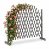 Image de Relaxdays Treillis jardin en bois extensible 200 cm Clôture grillage pliable Plante grimpante Brise-vue balcon gris