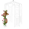 Image de Relaxdays Arche à rosiers Pavillon rosiers Tonnelle plante grimpante Tuteur treillis jardin 250x160x160 cm blanc