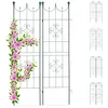 Image de Relaxdays Treillis jardin fer set de 2 clôture plante grimpante grille fleurs arceau rosier 180 x 50 cm C vert foncé