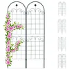 Image de Lot de 2 treillis Relaxdays métal 180 x 50 cm tuteur jardin vintage arche & motif floral à planter vert foncé