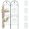 Image de Relaxdays 2 treillis métal 180x50 cm support plantes grimpantes jardin arc fleurs & coeurs à planter vert foncé