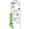 Image de Relaxdays Treillis jardin oiseaux fer Clôture plante grimpante Grille fleurs métal Arceau rosier 120 x 40 cm noir