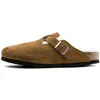 Image de Sandale - Birkenstock - Boston Fur - Cuir suède - Marron - Femme