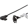 Image de LogiLink Câble dalimentation Europlug (P) pour IEC 60320 C7 250 V 2.5 A 75 cm connecteur à 90° noir