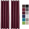 Image de Beautissu Lot de 2 Rideaux Thermiques Bordeaux uni opaque à oeillet Amelie - 140x245 cm - isolant uni à anneaux