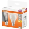 Image de OSRAM - Boite de 2 LED std verre dépoli 6.5W b22 806lm 2700K chaud