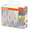 Image de OSRAM Lot de 3 Ampoules LED E14 flamme claire 4 W équivalent à 40 W blanc chaud