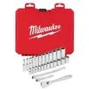 Image de Coffret à douilles 1/4 - MILWAUKEE - 4932464943 - 28 pièces - Métal - Cliquet 90 dents (4°)