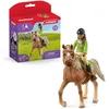 Image de Coffret avec Sarah la Cavalière et son Cheval Mystery - Set avec Selle et Bride Amovibles Figurine Mobile - Divertissement Plein