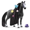 Image de Figurine Jument Quarter Horse à coiffer 8 Pièces - Figurine Cheval à La Crinière Brossable avec Accessoires - Cadeau pour Enfants