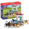 Image de Box pour cheval avec jument et poulain coffret schleich avec 34 éléments inclus dont 2 chevaux schleich coffret figurines pour
