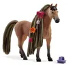 Image de Figurine Étalon Akhal-Teké à coiffer- Coffret de 8 Pièces avec Figurine Cheval à coiffer pour Garçons et Filles - Cadeau pour