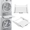 Image de Kit de Superposition - EN.CASA - Blanc - Pour Lave-Linge Sèche-Linge Standard - Étagère Coulissante
