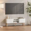 Image de Meuble TV Eskilstuna 120 x 30 x 47 cm Blanc - EN.CASA - Contemporain - Design