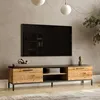 Image de Meuble TV - EN.CASA - Lempäälä - 2 portes - effet bois de pin - anthracite