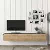 Image de Meuble TV Vihti 180 x 31 x 30 cm noir effet chêne