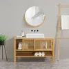 Image de Meuble sous lavabo Hvaler bambou 60 x 100 x 45 cm naturel