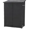 Image de Abri-bûches couvert acier 185 x 130 x 70 cm noir