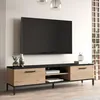 Image de Meuble TV - EN.CASA - Lempäälä - 2 portes - effet chêne noir