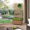 Image de Jardinière brise-vue Bernalda acier galvanisé 190 x 82 x 38 cm marron