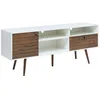 Image de Meuble TV Vare 165 x 40 x 66 cm blanc effet noyer