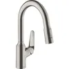 Image de Mitigeur de cuisine HANSGROHE Focus M42 avec douchette extractible 2 jets aspect acier inox - 71801800