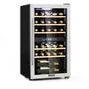 Image de Cave à vin - Klarstein- 2 zones pour 29 bouteilles / 80L- Armoire à vin - 41 db - Frigo bar - inox brossé - Noir