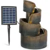 Image de Blumfeldt Fontaine en cascade Mantua fontaine de jardin 4 niveaux batterie 28W solaire LED