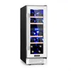 Image de Klarstein Vinovilla 17 Cave à vin réfrigérée deux zones 53 litres / 17 bouteilles - 4 clayettes en bois - blanche