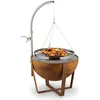 Image de Braséro Blumfeldt Fire Globe Ø 60 cm avec anneau de grill Ø 59 cm - Marron