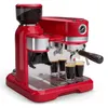 Image de Klarstein Bella Café Machine à expresso Vintage Broyeur 19 bars Mousseur à lait Machine à café barista 1150 W Rouge