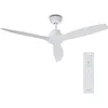 Image de Klarstein Santa Elena Ventilateur de plafond 135 cm Pales en bois véritable 6 vitesses 9060 m³/h Télécommande Blanc