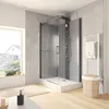 Image de Schulte cabine de douche intégrale 120x80x220cm réversible 6mm cabine complète hydromassante porte coulissante noir Korsika
