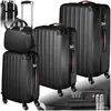 Image de SET DE VALISES - TECTAKE - Set de 4 Valises Rigides de Voyage PUCCI (3 Valises + 1 Vanity) (XL L M) - serrure combinaison TSA - Noir