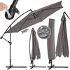 Image de Parasol - TECTAKE - parasol déporté parasol 350 cm avec housse protection uv orientable manivelle métal 350 cm diamètre - gris