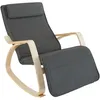 Image de Fauteuil à bascule - TECTAKE - Fauteuil à bascule ONDA en bois avec rembourrage confortable - Gris