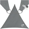 Image de Toile dombrage - TECTAKE - Voile dombrage triangulaire en polyéthylène cordes de tension comprises 6 x 6 x 6 m - Gris