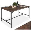 Image de Table - TECTAKE - Table de salle à manger BELFAST rectangulaire en bois et acier 120 x 75 x 75 cm - Bois foncé