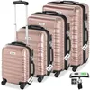 Image de Valise - TECTAKE - Set de valises rigides MILA en plastique abs 50 x 32 x 76 cm - Or rose