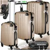 Image de Valise - TECTAKE - Ensemble de 3 valises TALIA en plastique abs 75 x 50 x 30 cm - Champagne