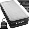 Image de Matelas gonflable - TECTAKE - Matelas pneumatique AIRDREAMS en PVC avec pompe électrique et sac 200 x 101 x 44 cm - Noir/Blanc