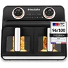 Image de Friteuse à air - TECTAKE - Airfryer SAMURAI avec 2 compartiments et 7 programmes de cuisson 2400W 375 x 39 x 315 cm - Noir