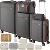 Image de Valise - TECTAKE - Ensemble de valises de voyage MADISON en plastique abs 49 x 30 x 76 cm - Gris anthracite