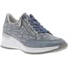 Image de Sneakers bleu à talon compensé et à lacets plats avec zip latéral