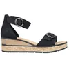 Image de Sandales - Talon compensé - 2 sangles scratch - Boucle ronde - Semelle beige et noire
